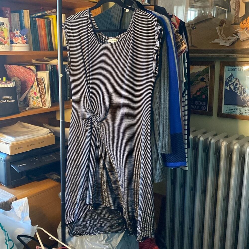 MAX STUDIO Asymmetrical hem, twist front knit dress